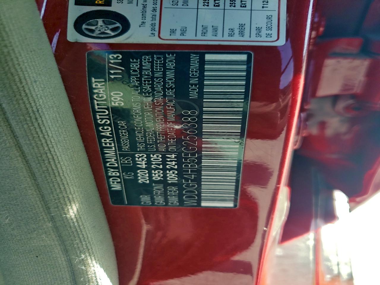 2014 Mercedes-Benz C 250 VIN: WDDGF4HB5EG256388 Lot: 94366725