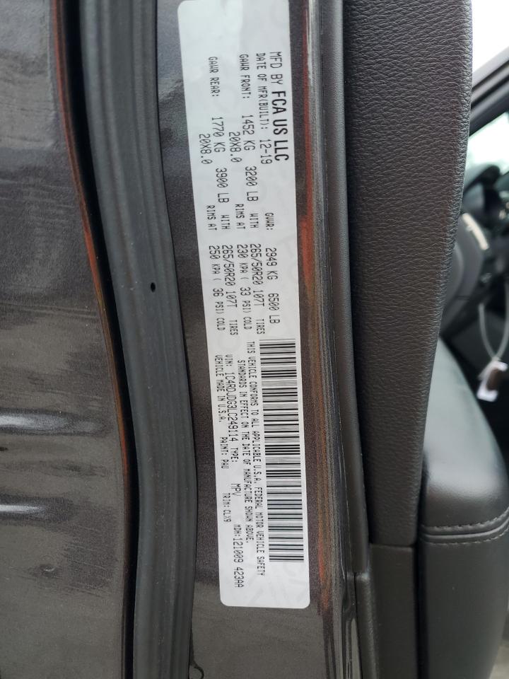 2020 Dodge Durango Gt VIN: 1C4RDJDG3LC249114 Lot: 92201755