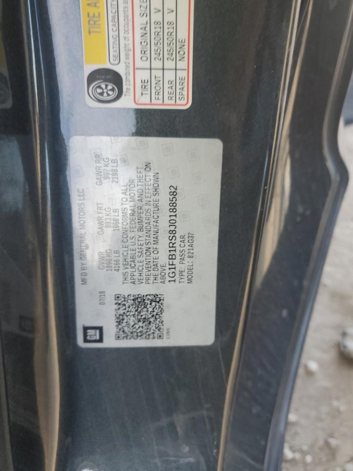 2018 Chevrolet Camaro Lt VIN: 1G1FB1RS8J0188582 Lot: 91290185