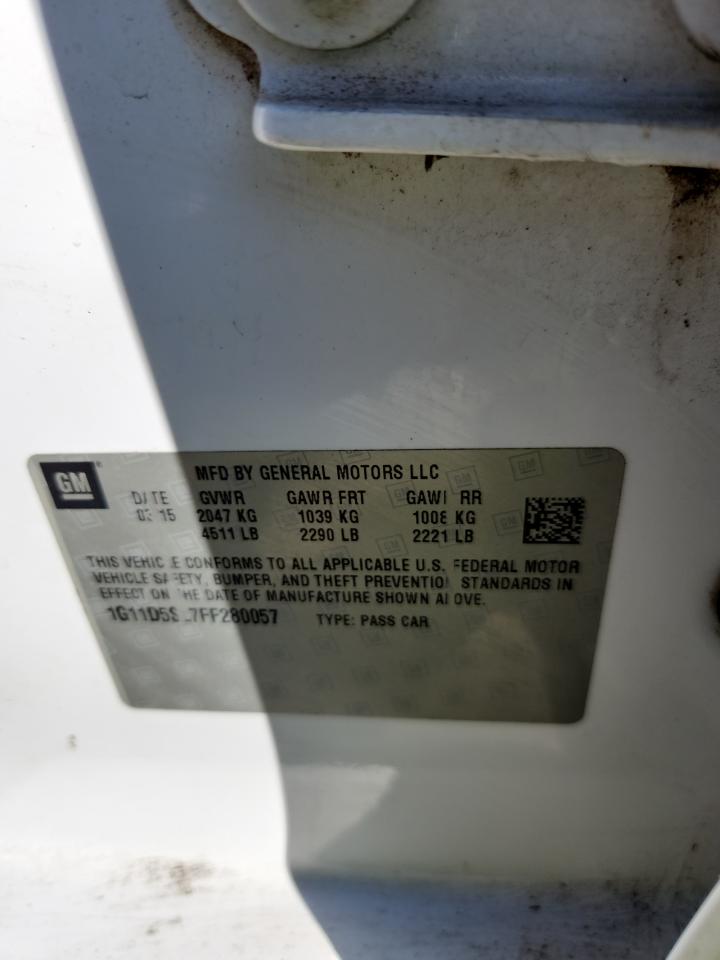 2015 Chevrolet Malibu 2Lt VIN: 1G11D5SL7FF280057 Lot: 92011445