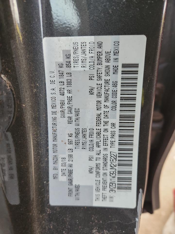 2018 Mazda 3 Grand Touring VIN: 3MZBN1W39JM215227 Lot: 93301985