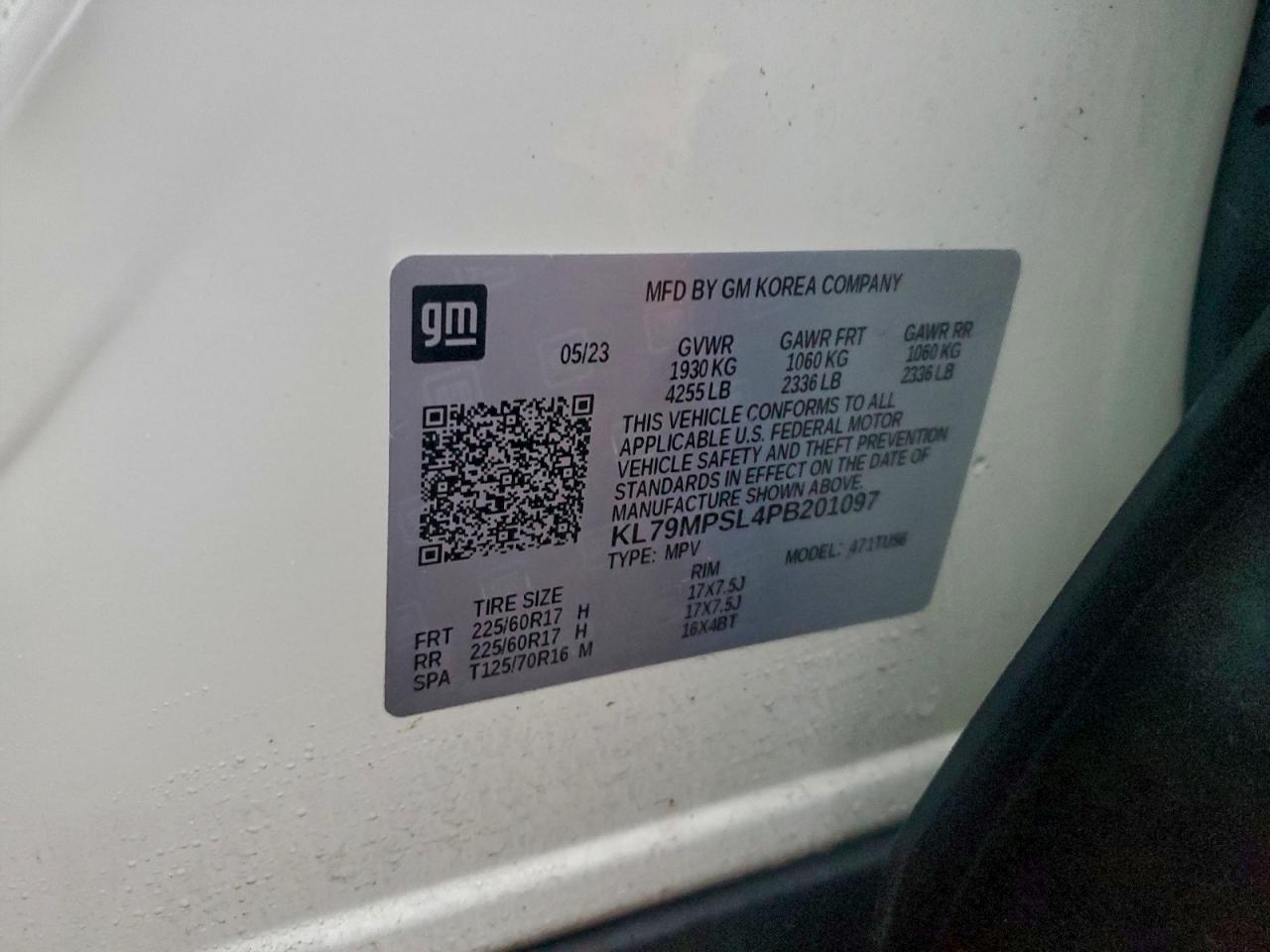 2023 Chevrolet Trailblazer Lt VIN: KL79MPSL4PB201097 Lot: 94304735