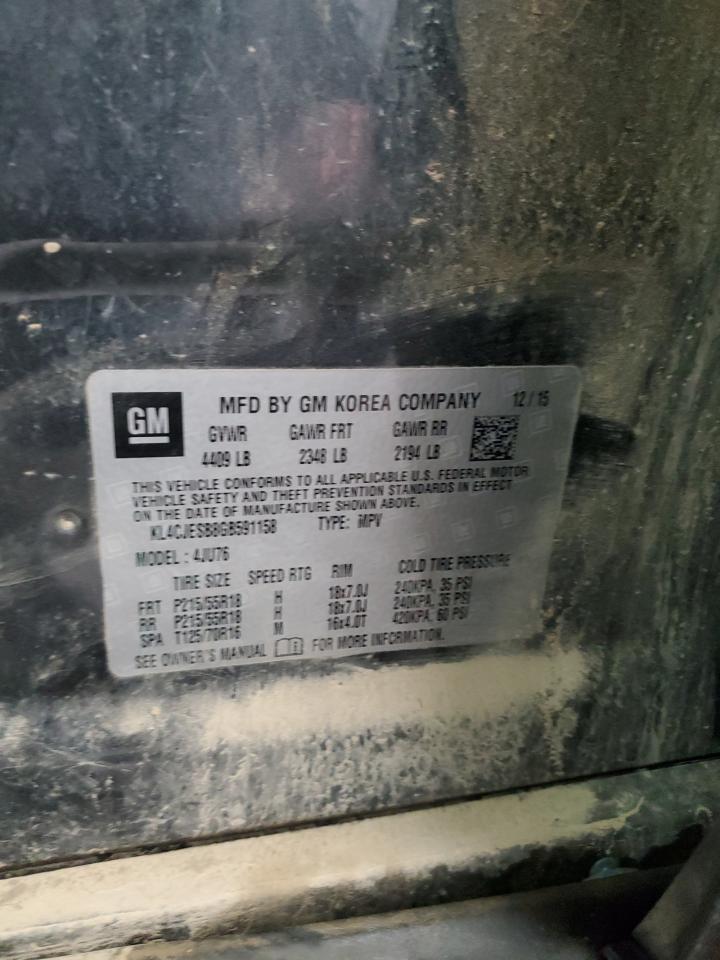 2016 Buick Encore VIN: KL4CJESB8GB591158 Lot: 91478945