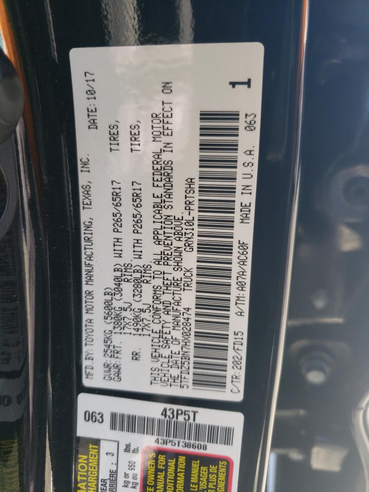 2017 Toyota Tacoma Double Cab VIN: 5TFDZ5BN7HX028474 Lot: 91676335