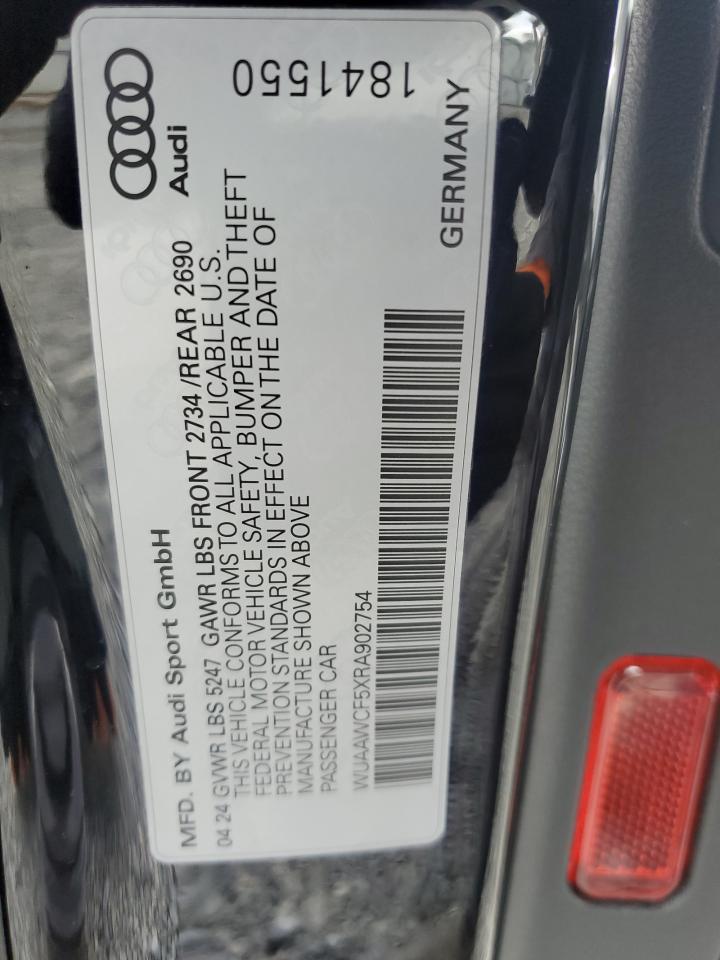 2024 Audi Rs5 VIN: WUAAWCF5XRA902754 Lot: 92060905