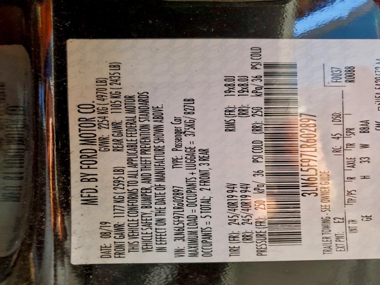 2020 Lincoln Mkz Reserve VIN: 3LN6L5F97LR602897 Lot: 93177135