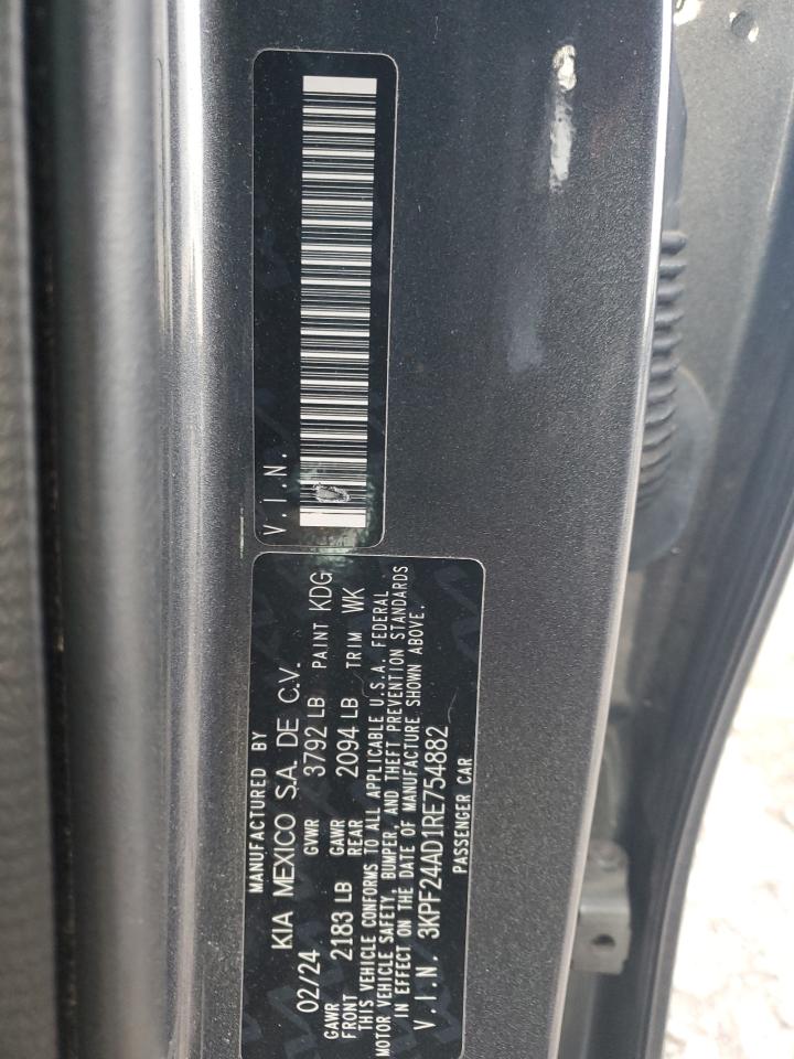 2024 Kia Forte Lx VIN: 3KPF24AD1RE754882 Lot: 91568735