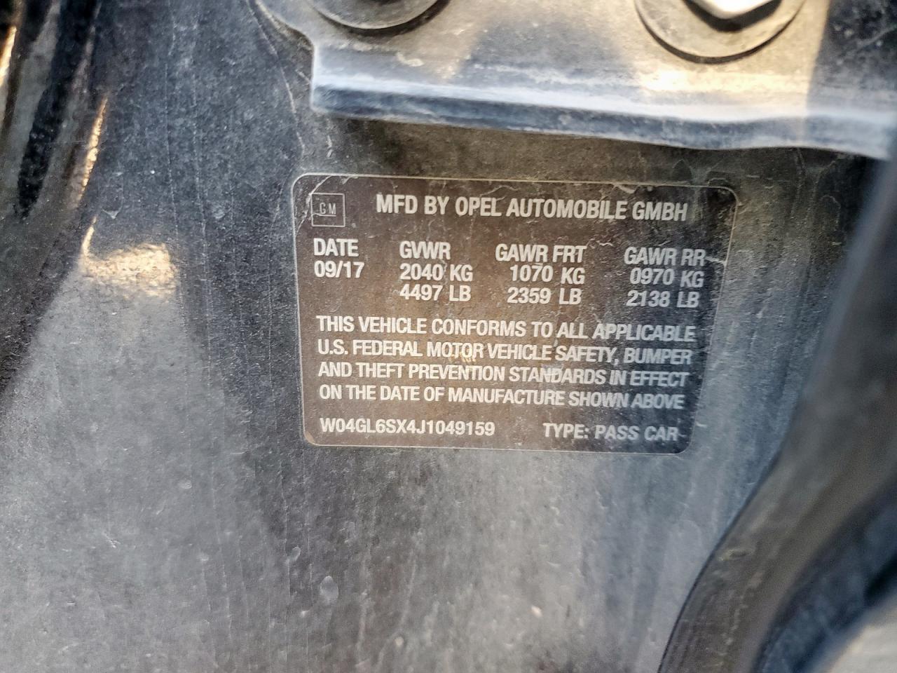 2018 Buick Regal Preferred VIN: W04GL6SX4J1049159 Lot: 91587975