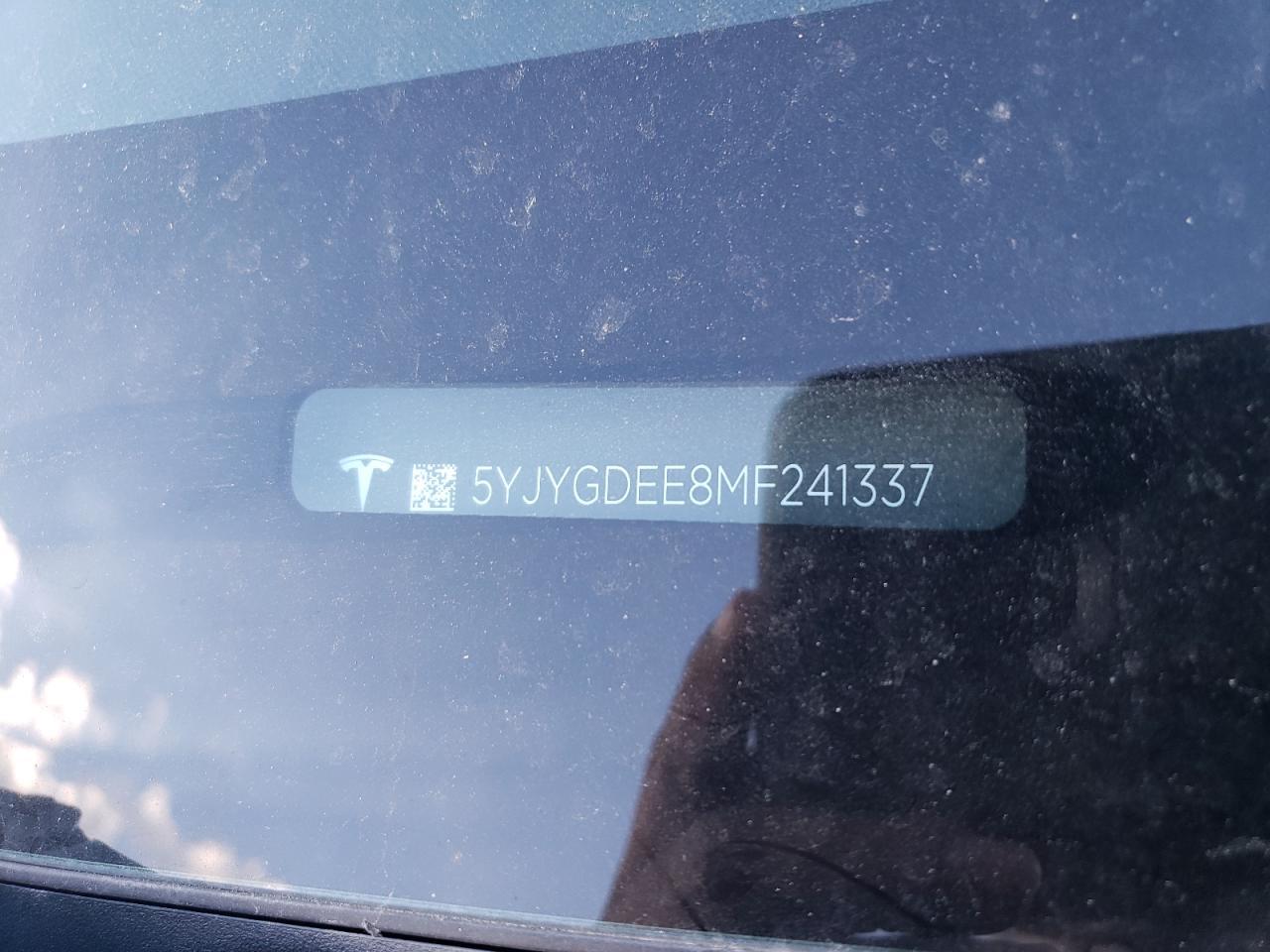 2021 Tesla Model Y VIN: 5YJYGDEE8MF241337 Lot: 91584165