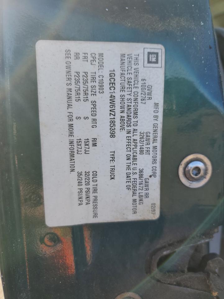 1997 Chevrolet Gmt-400 C1500 VIN: 1GCEC14W6VZ185398 Lot: 93294075