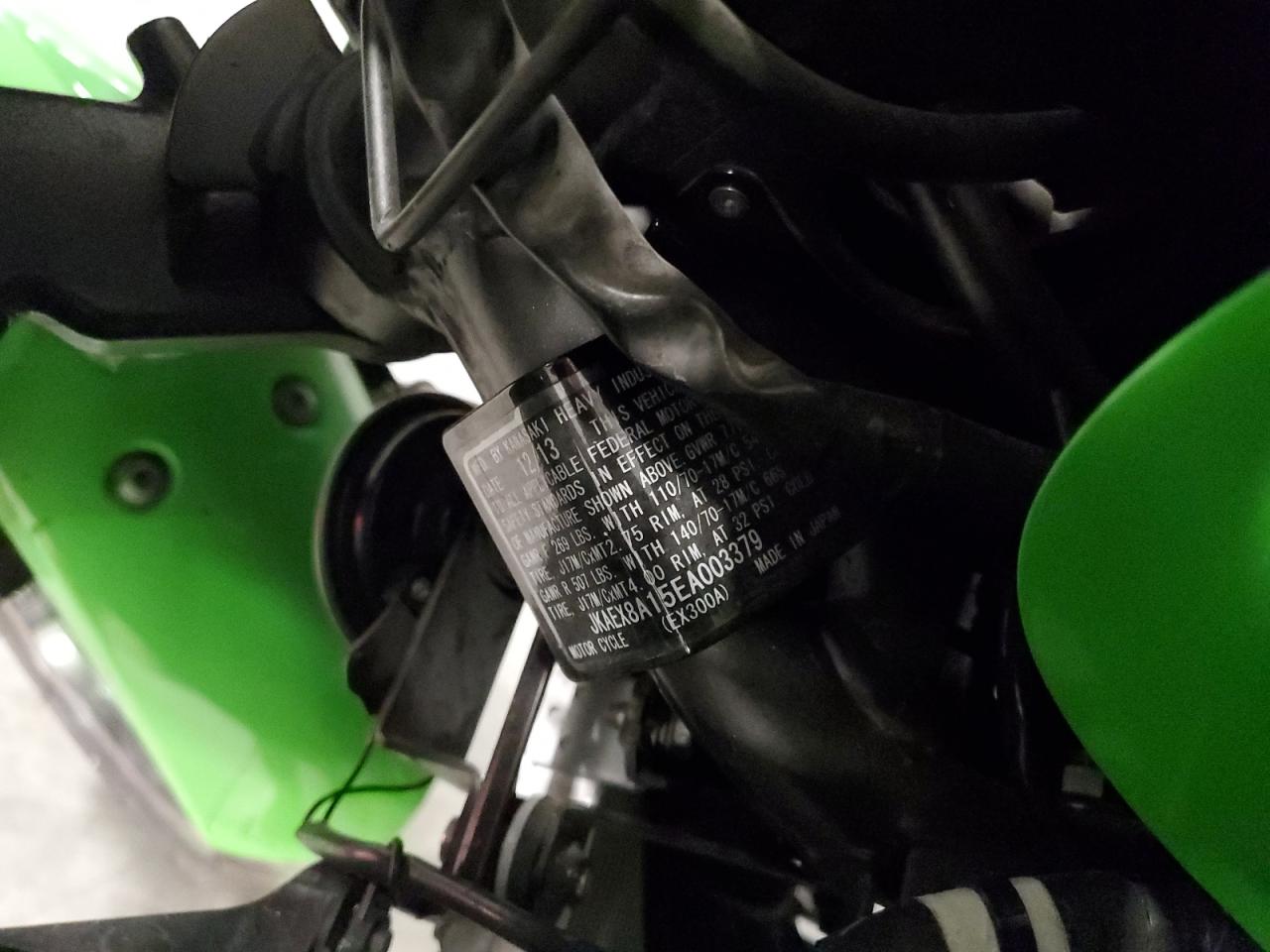 2014 Kawasaki Ex300 A VIN: JKAEX8A15EA003379 Lot: 91222185