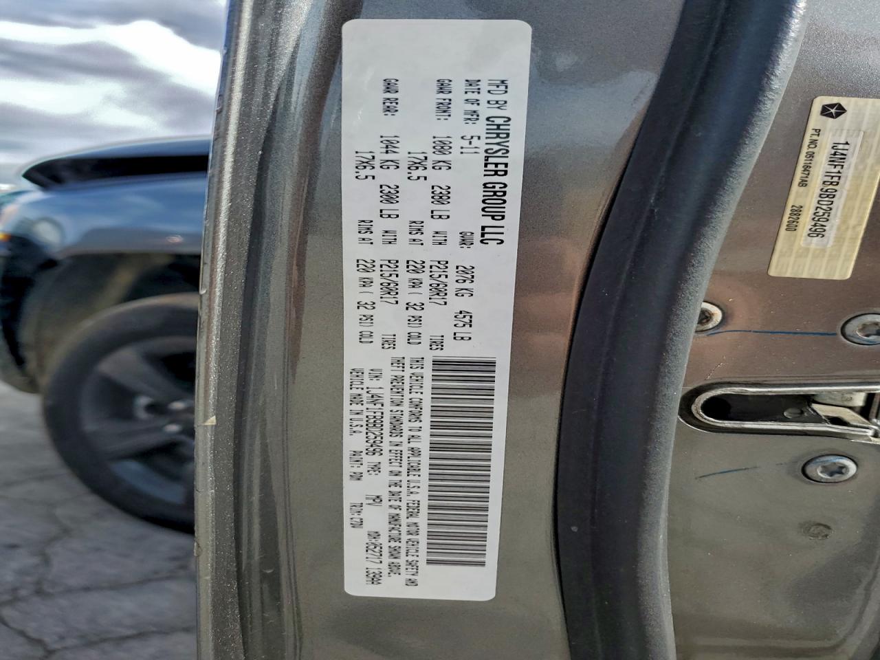 2011 Jeep Compass Sport VIN: 1J4NF1FB9BD259496 Lot: 94144305