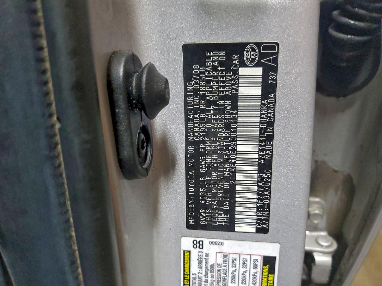 2009 Toyota Corolla Matrix S VIN: 2T1KE40E39C010134 Lot: 93618575