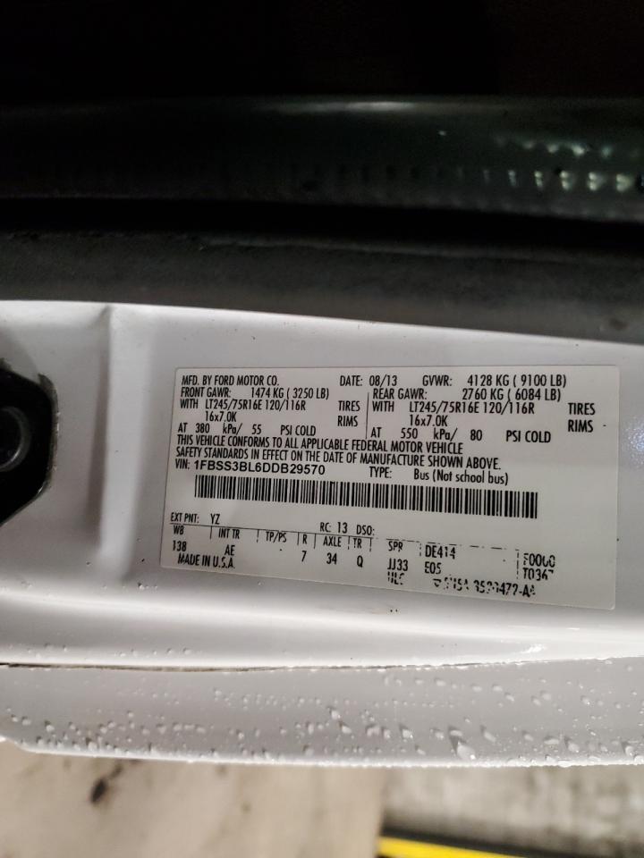 2013 Ford Econoline E350 Super Duty Wagon VIN: 1FBSS3BL6DDB29570 Lot: 92945265