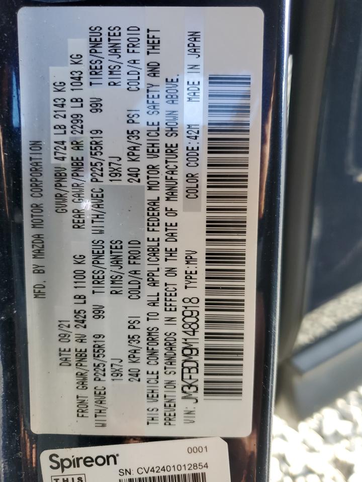 2021 Mazda Cx-5 Grand Touring VIN: JM3KFBDM9M1480918 Lot: 91643135