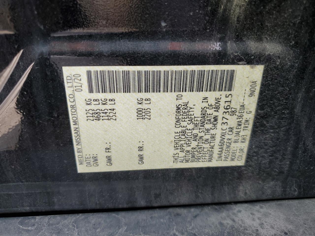 2022 Nissan Maxima Sl VIN: 1N4AA6DVXLC373615 Lot: 92949775