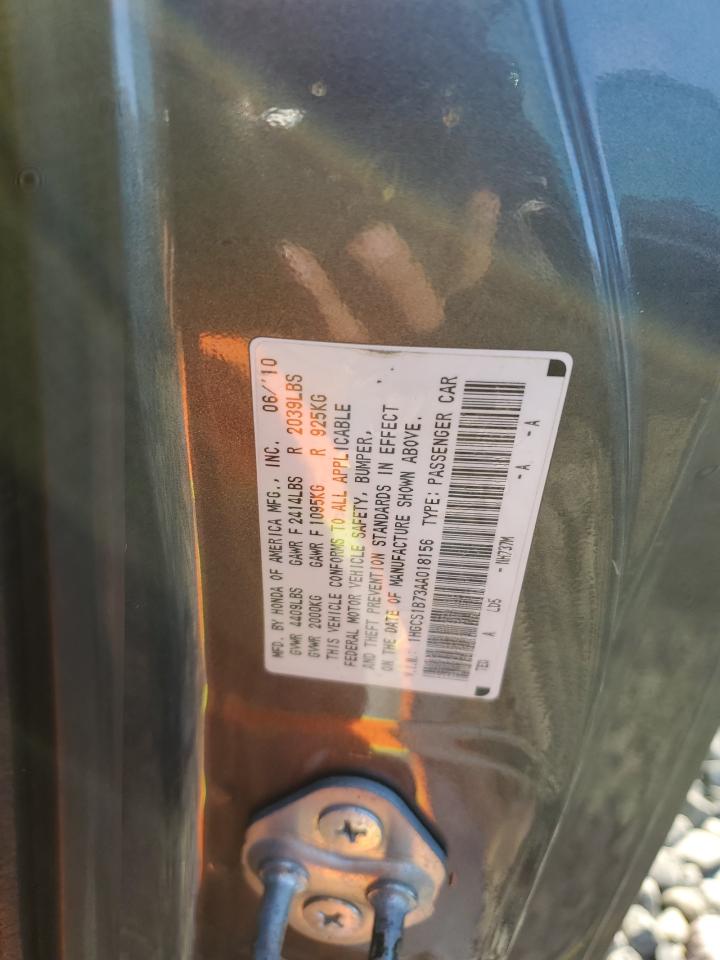 2010 Honda Accord Ex VIN: 1HGCS1B73AA018156 Lot: 92899905