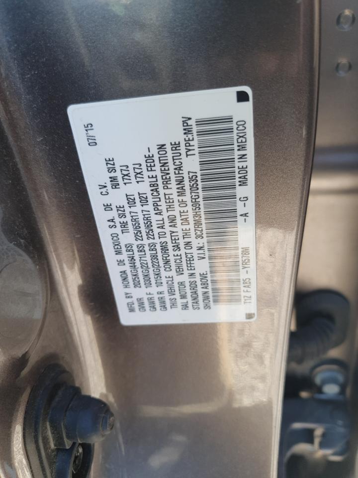 2015 Honda Cr-V Ex VIN: 3CZRM3H59FG705357 Lot: 91643815