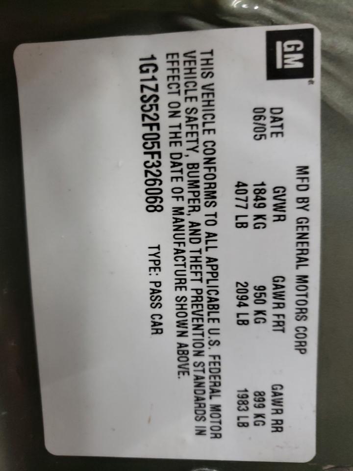 2005 Chevrolet Malibu VIN: 1G1ZS52F05F326068 Lot: 91441695