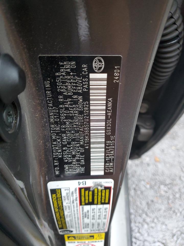 2007 Toyota Avalon Xl VIN: 4T1BK36B57U212825 Lot: 91874655