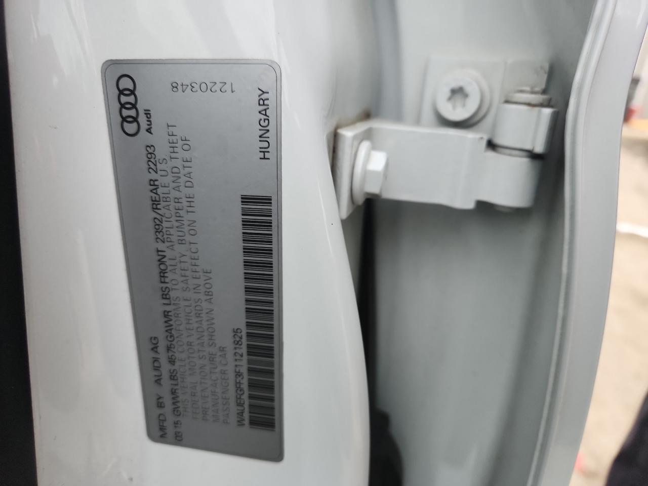 2015 Audi A3 Premium Plus VIN: WAUEFGFF3F1121825 Lot: 91298645