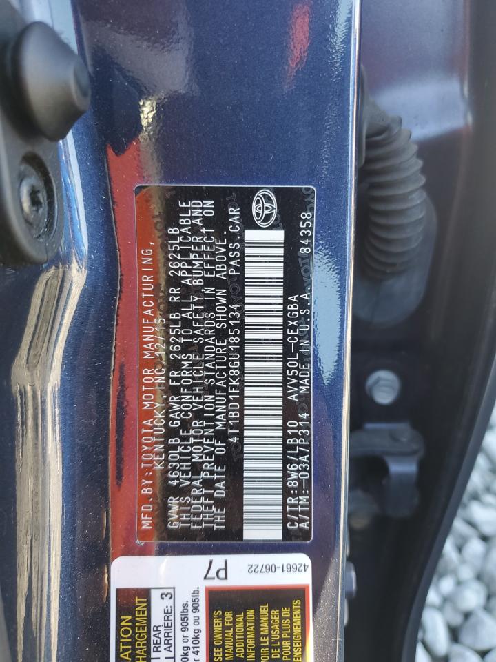 2016 Toyota Camry Hybrid VIN: 4T1BD1FK8GU185134 Lot: 91055065