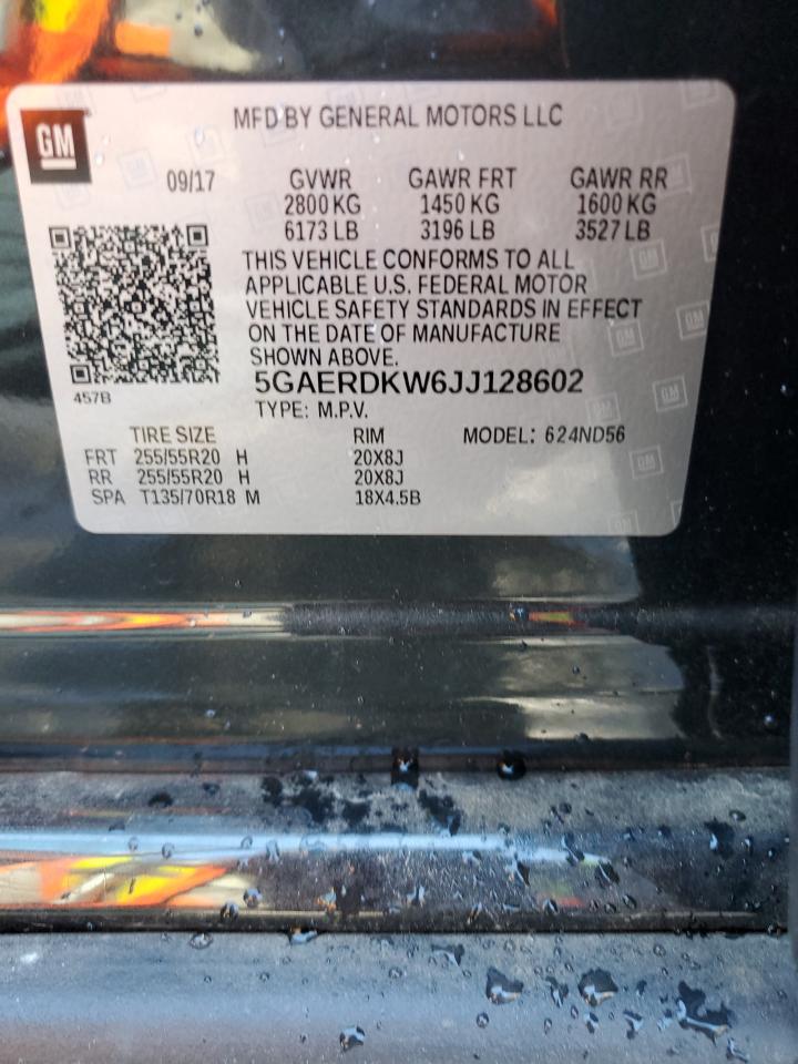 2018 Buick Enclave Avenir VIN: 5GAERDKW6JJ128602 Lot: 91091965