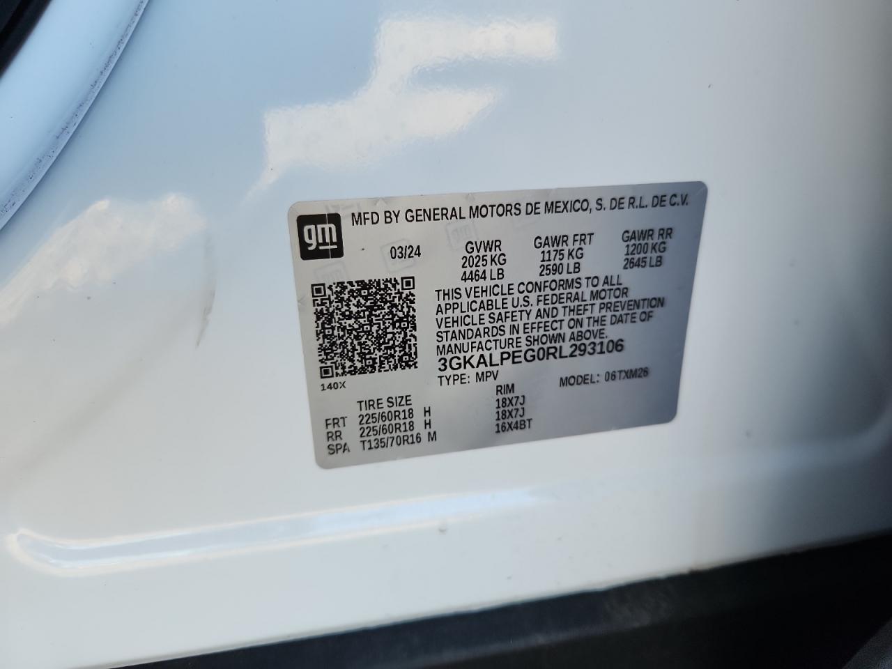 2024 GMC Terrain Slt VIN: 3GKALPEG0RL293106 Lot: 93452235