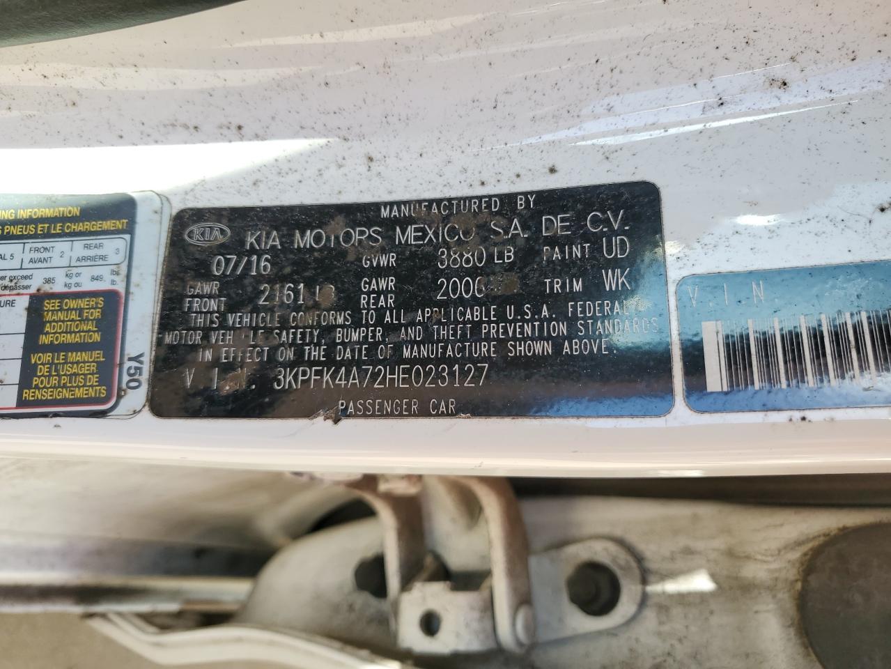 2017 Kia Forte Lx VIN: 3KPFK4A72HE023127 Lot: 91842455