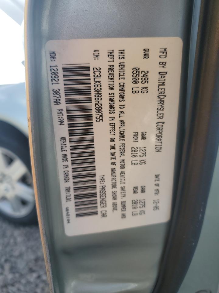 2006 Chrysler 300C VIN: 2C3LK63H86H280755 Lot: 91921545