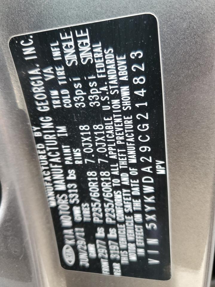 2012 Kia Sorento Sx VIN: 5XYKWDA29CG214823 Lot: 93147565