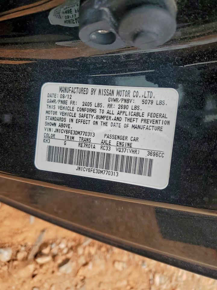 2013 Infiniti G37 Sport VIN: JN1CV6FE3DM770313 Lot: 94501095