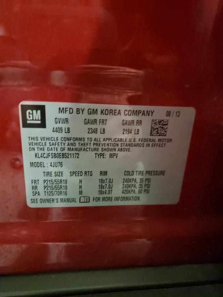 2014 Buick Encore Convenience VIN: KL4CJFSB0EB521172 Lot: 93000665