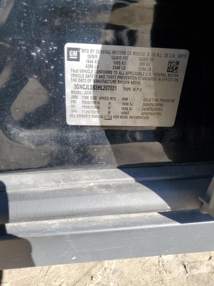 2017 Chevrolet Trax 1Lt VIN: 3GNCJLSB3HL207031 Lot: 91114285