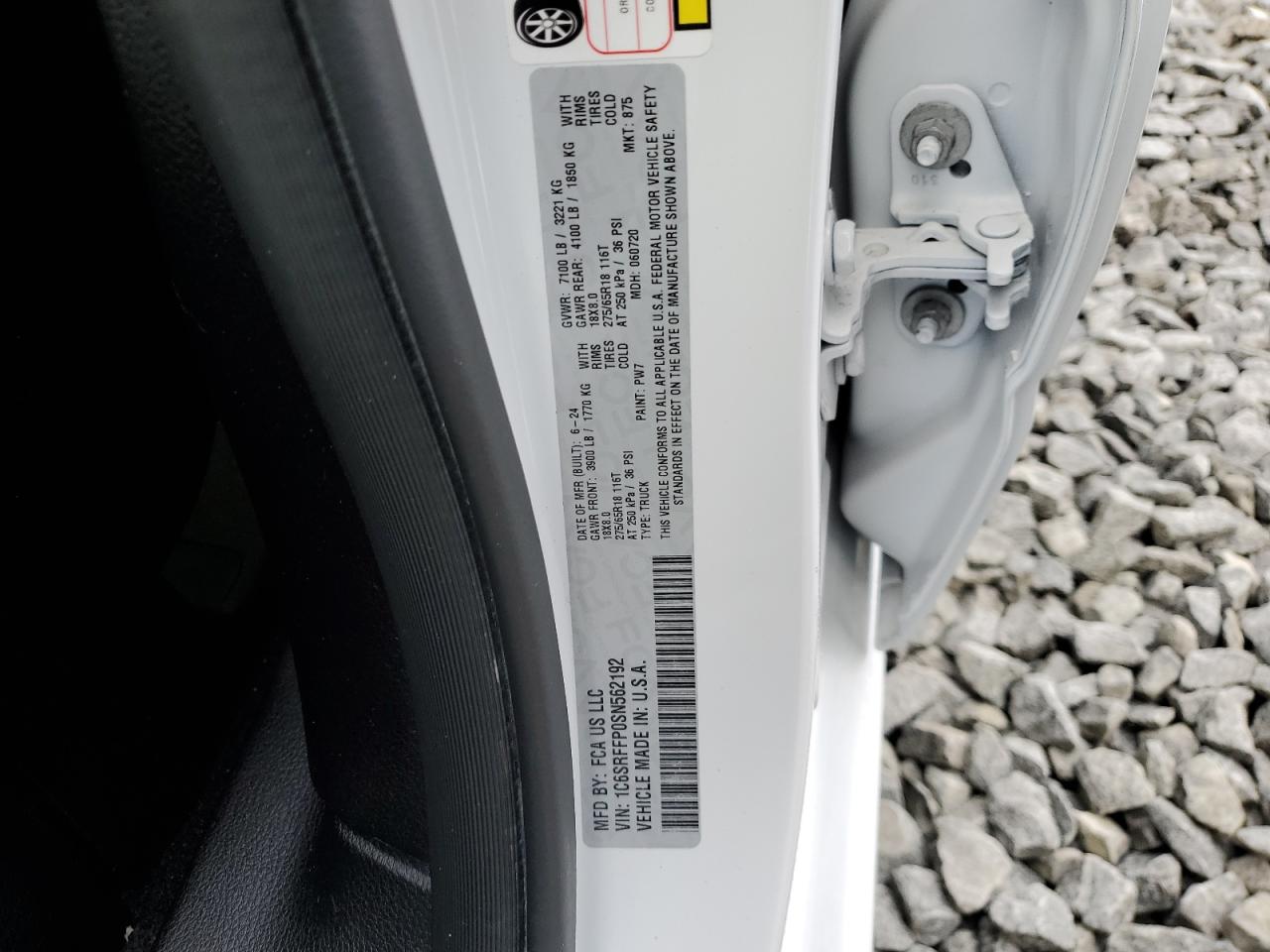 2025 Ram 1500 Big Horn/Lone Star VIN: 1C6SRFFP0SN562192 Lot: 91766745