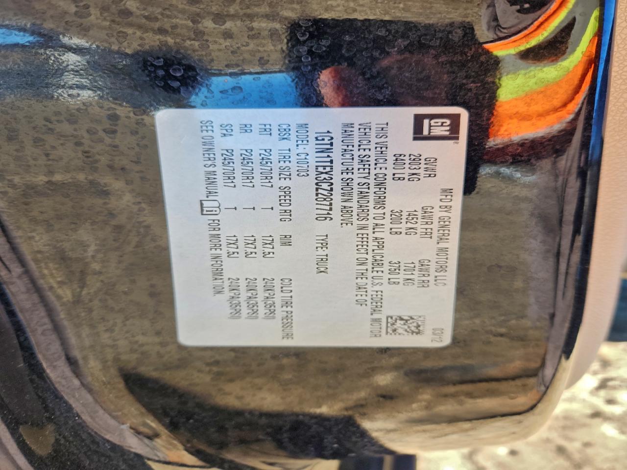 2012 GMC Sierra C1500 VIN: 1GTN1TEX3CZ287716 Lot: 94068935