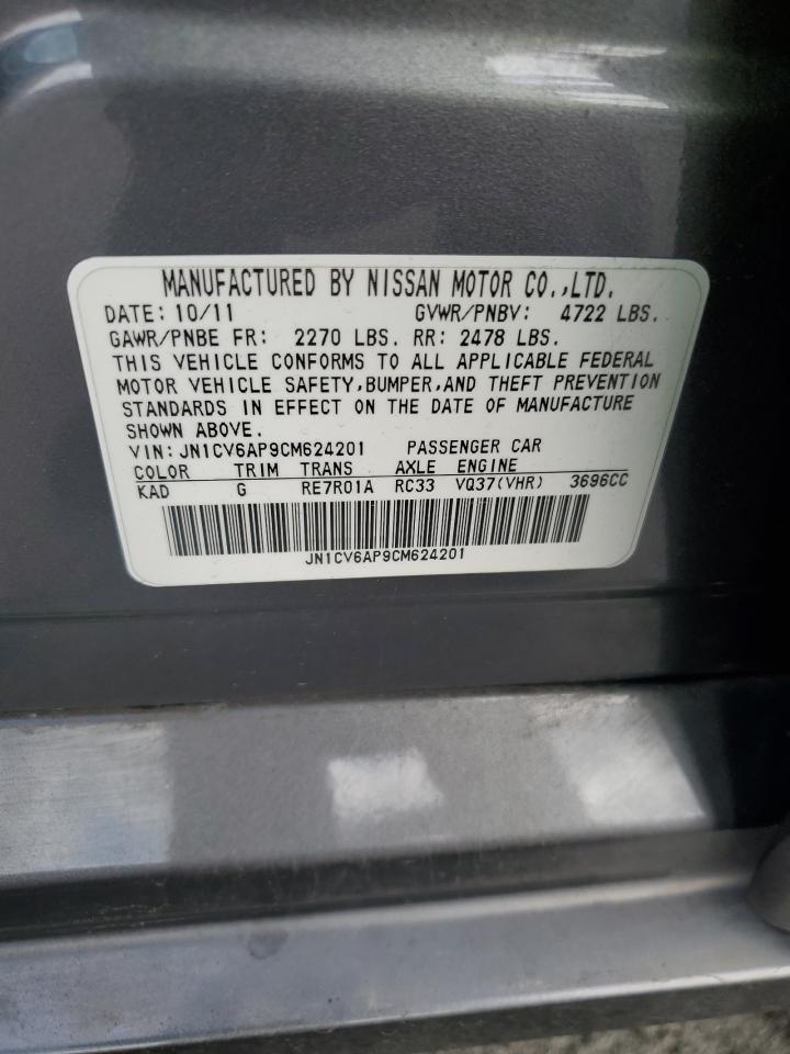 2012 Infiniti G37 Base VIN: JN1CV6AP9CM624201 Lot: 91647075