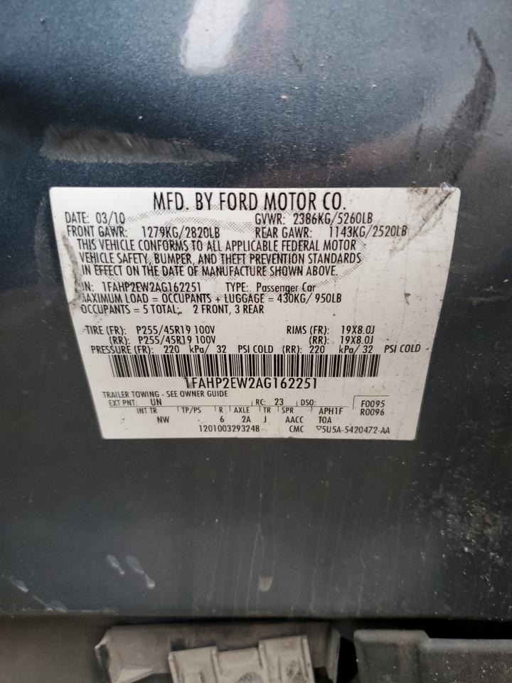 2010 Ford Taurus Sel VIN: 1FAHP2EW2AG162251 Lot: 92173265