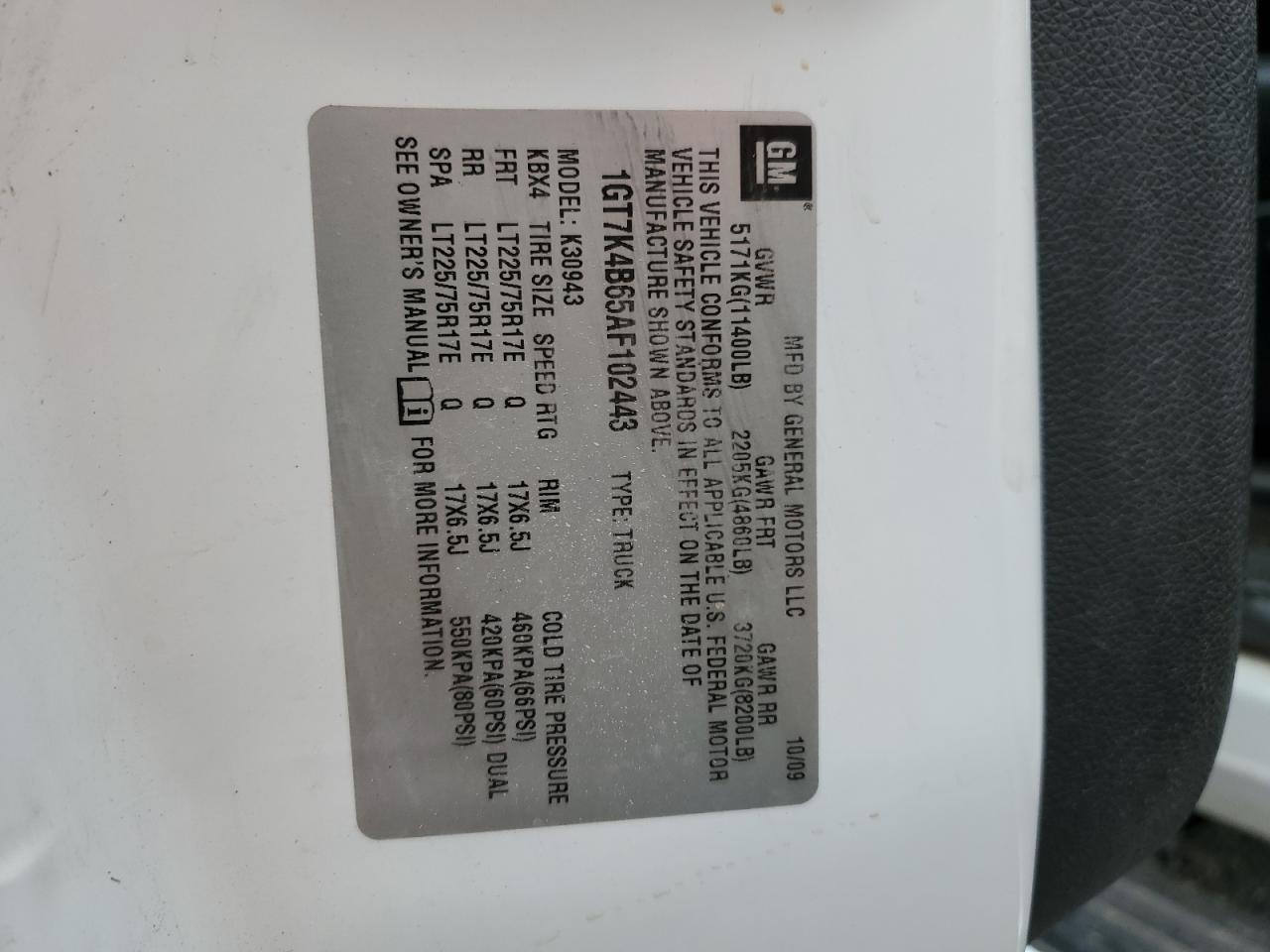 2010 GMC Sierra K3500 Slt VIN: 1GT7K4B65AF102443 Lot: 91980315