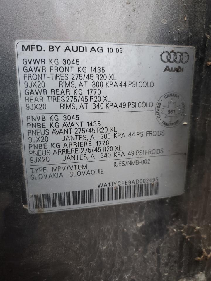 2010 Audi Q7 Premium VIN: WA1JYCFE9AD002495 Lot: 93825265