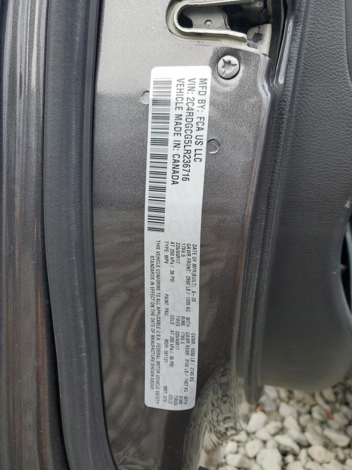 2020 Dodge Grand Caravan Sxt VIN: 2C4RDGCG5LR236716 Lot: 92661965