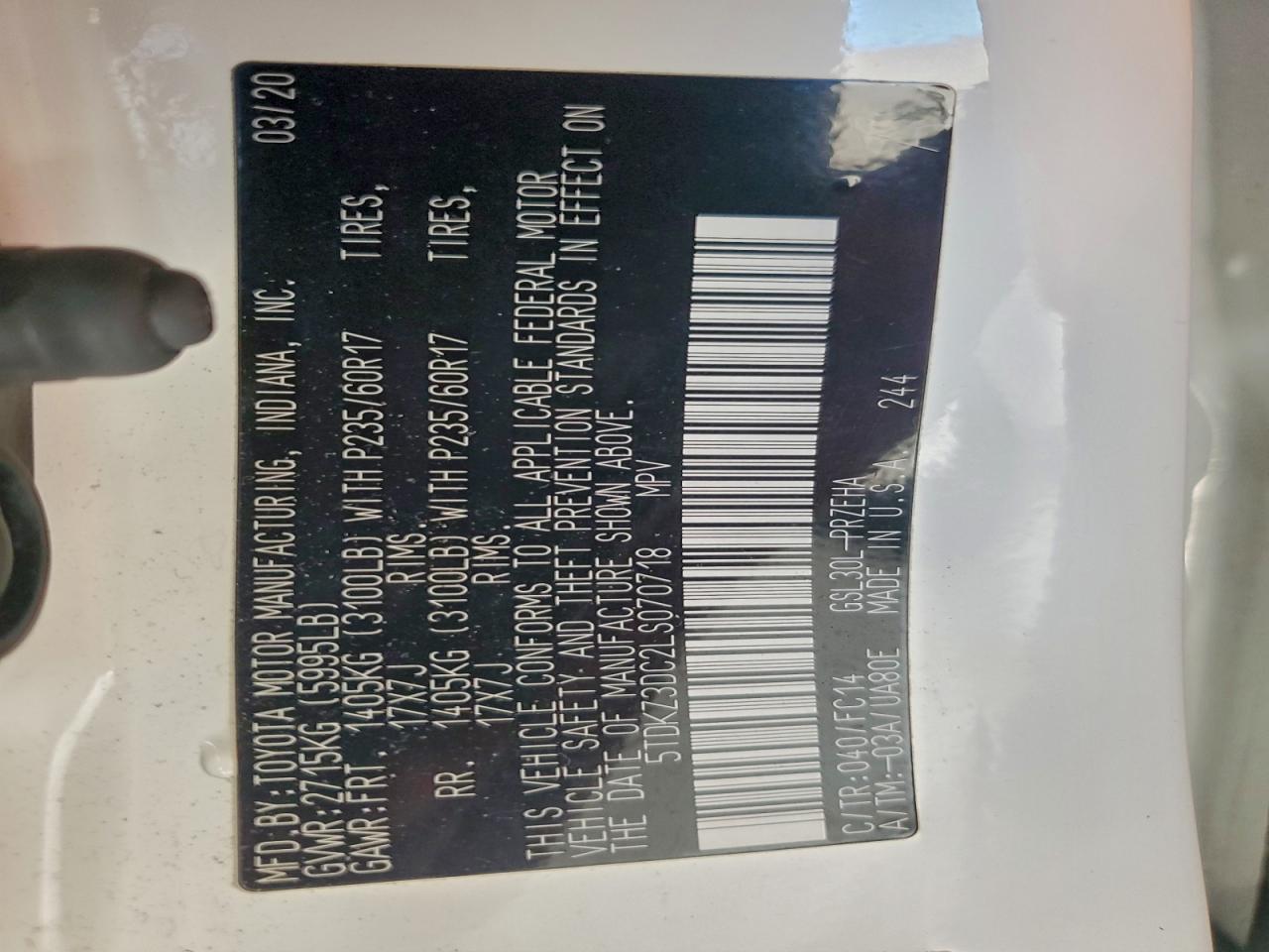 2022 Toyota Sienna Le VIN: 5TDKZ3DC2LS070718 Lot: 94259925