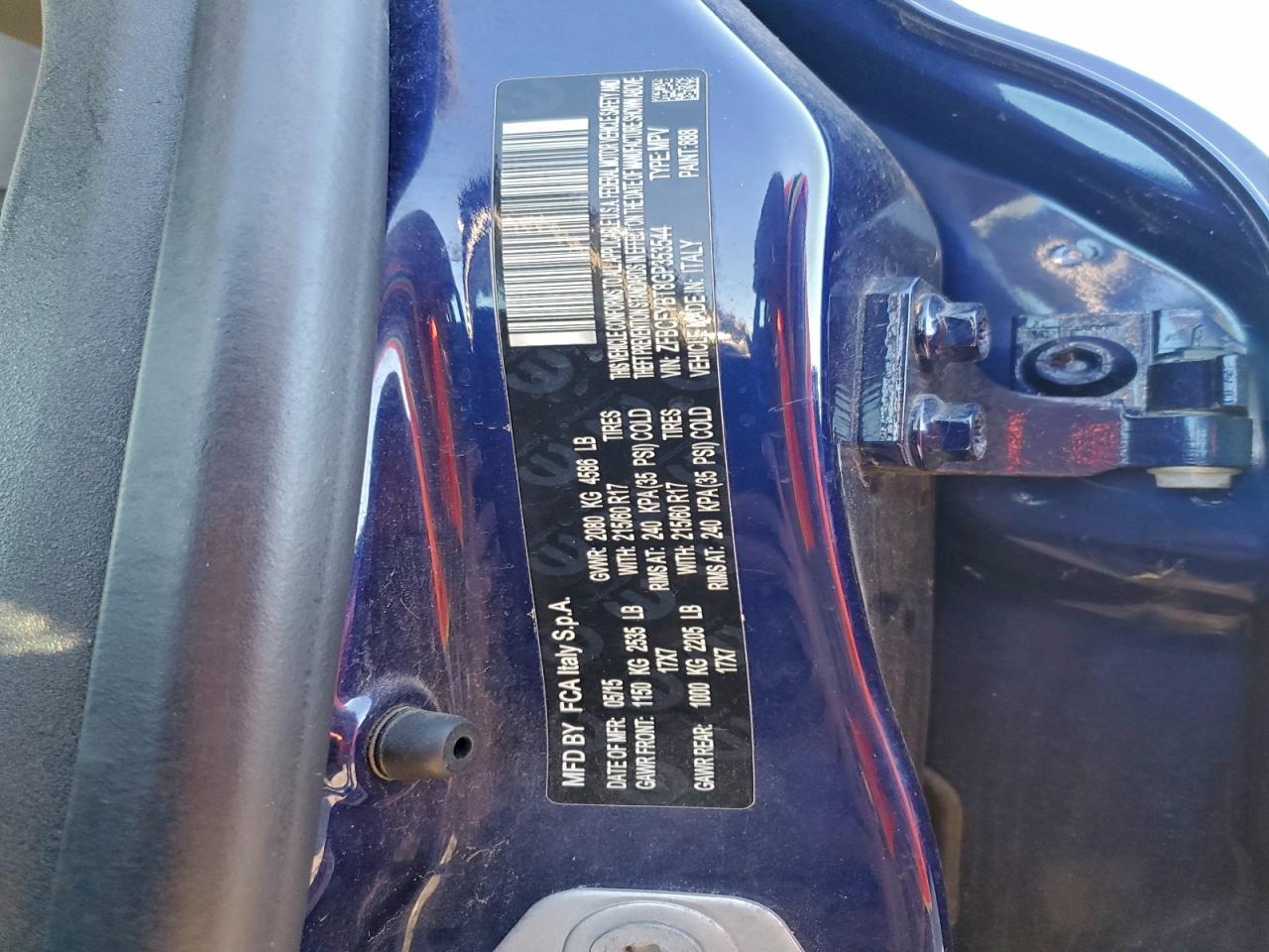 2016 Fiat 500X Easy VIN: ZFBCFYBT8GP353544 Lot: 92387725