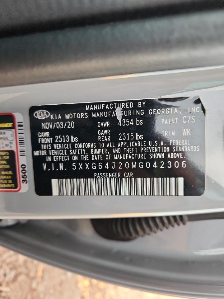 2021 Kia K5 Gt Line VIN: 5XXG64J20MG042306 Lot: 91012645