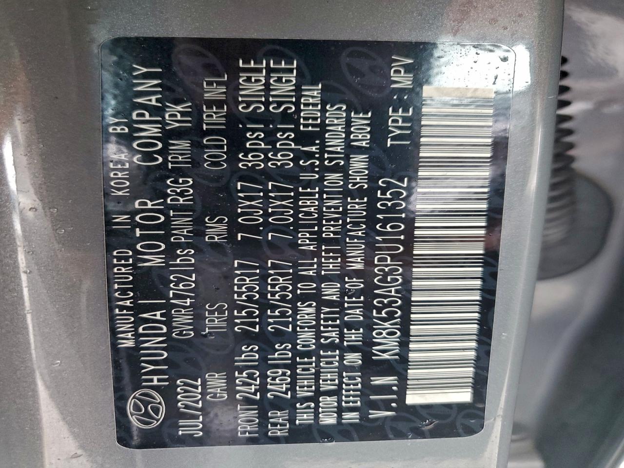 2023 Hyundai Kona Limited VIN: KM8K53AG3PU161352 Lot: 93671945