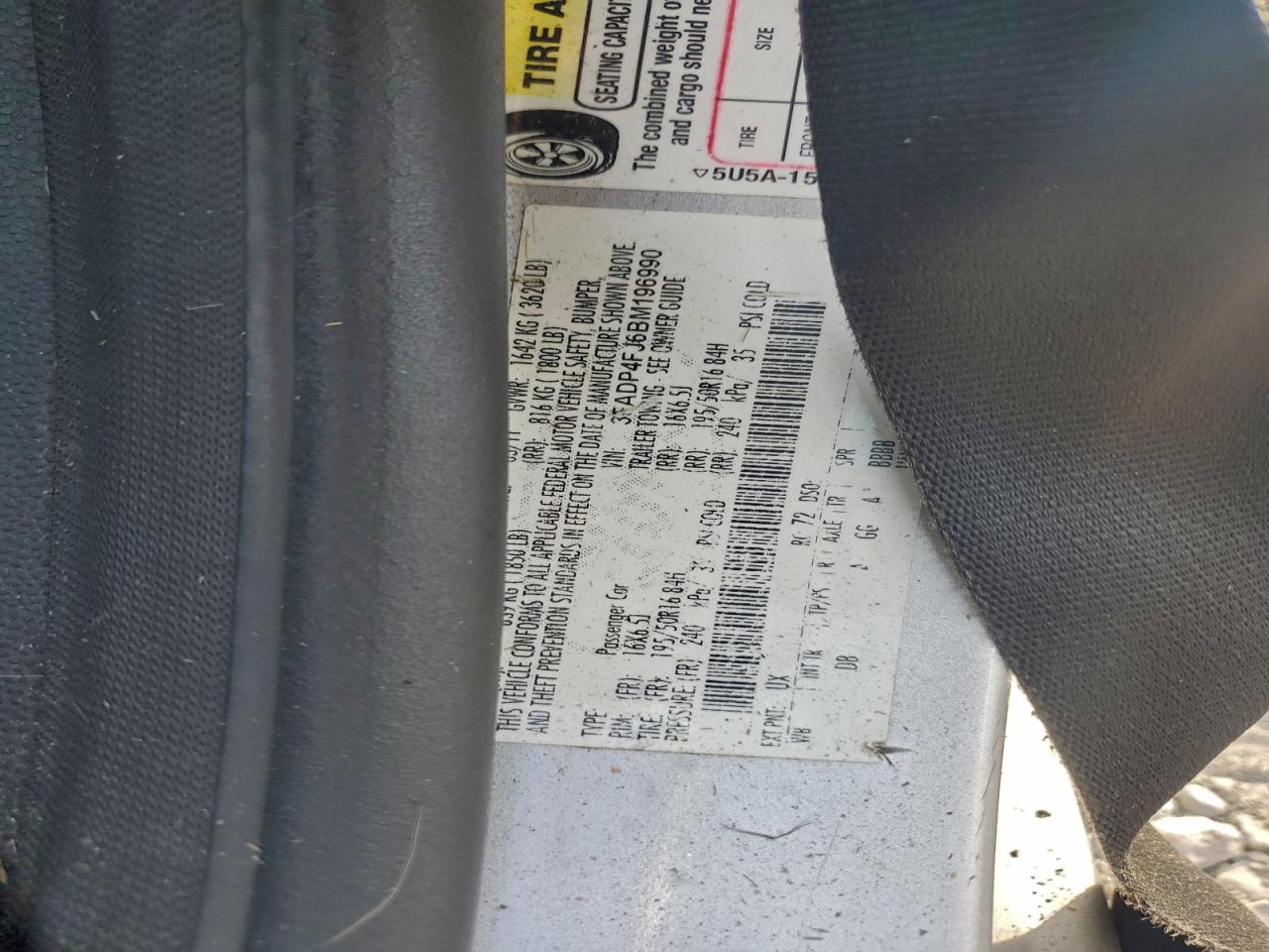 2011 Ford Fiesta Ses VIN: 3FADP4FJ6BM196990 Lot: 94364675