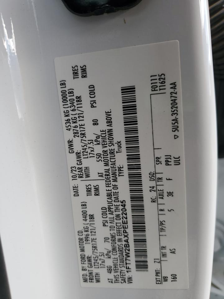 2023 Ford F250 Super Duty VIN: 1FT7W2BAXPEE22045 Lot: 91066885
