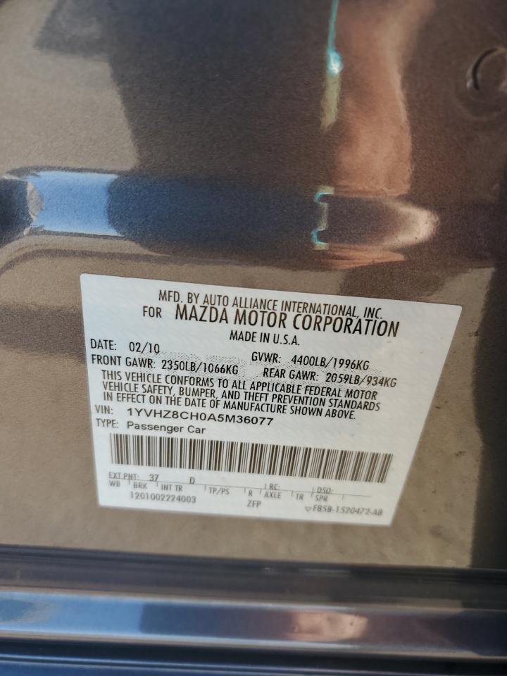 2010 Mazda 6 I VIN: 1YVHZ8CH0A5M36077 Lot: 93332665