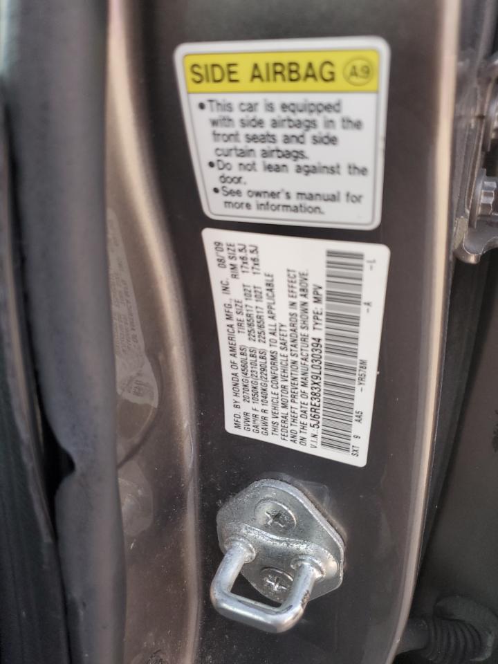 2009 Honda Cr-V Lx VIN: 5J6RE383X9L030394 Lot: 91686685