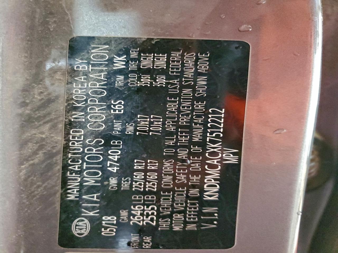 2019 Kia Sportage Lx VIN: KNDPMCACXK7512212 Lot: 94142765